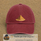 Casquette baseball Rouge délavé - Bordeaux délavé 100% coton avec motif Pyramide égyptienne 7 cm - image principale
