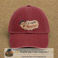 Casquette baseball Rouge délavé - Bordeaux délavé 100% coton avec visuel Ça suffit Maurice avec personnage 7 cm - image produit principale