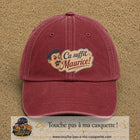 Casquette baseball Rouge délavé - Bordeaux délavé 100% coton avec visuel Ça suffit Maurice avec personnage 7 cm - image produit principale