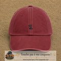 Casquette Rouge délavé - Bordeaux délavé motif Chaton assis 3 cm - vue principale
