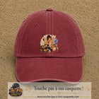 Casquette baseball Rouge délavé - Bordeaux délavé 100% coton avec visuel Maman multitâche 7 cm - image produit principale
