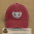 Casquette Rouge délavé - Bordeaux délavé motif Éléphant kawaii 7 cm - vue principale
