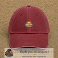 Casquette baseball Rouge délavé - Bordeaux délavé 100% coton avec motif Soleil éclaire notre journée 5 cm - image principale