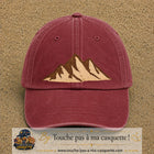 Casquette Rouge délavé - Bordeaux délavé 100% coton avec motif Montagnes bohèmes 7 cm - image principale