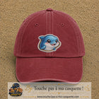 Casquette Rouge délavé - Bordeaux délavé motif Dauphin souriant 7 cm - vue principale