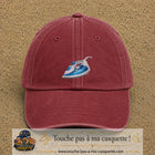 Casquette Rouge délavé - Bordeaux délavé 100% coton avec motif Fer à repasser bleu 5 cm - image principale