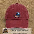 Casquette Rouge délavé - Bordeaux délavé 100% coton avec motif Ordinateur portable météo 7 cm - image principale