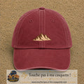 Casquette Rouge délavé - Bordeaux délavé 100% coton avec motif Montagnes bohèmes 3 cm - image principale