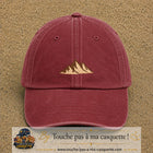 Casquette Rouge délavé - Bordeaux délavé 100% coton avec motif Montagnes bohèmes 3 cm - image principale