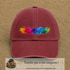 Casquette baseball Rouge délavé - Bordeaux délavé 100% coton avec visuel Éclaboussure peinture 7 cm - image produit principale