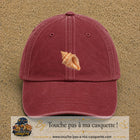 Casquette baseball Rouge délavé - Bordeaux délavé 100% coton avec visuel Coquillage marin 5 cm - image produit principale