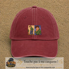 Casquette baseball Rouge délavé - Bordeaux délavé 100% coton avec visuel Humour odeur 5 cm - image produit principale