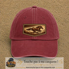 Casquette baseball Rouge délavé - Bordeaux délavé 100% coton avec visuel Cheval en course 7 cm - image produit principale