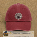 Casquette Rouge délavé - Bordeaux délavé motif Perroquet rond 7 cm - vue principale