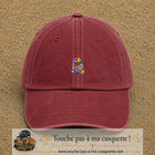 Casquette baseball Rouge délavé - Bordeaux délavé 100% coton avec motif Éléphant aux ballons 5 cm - image principale