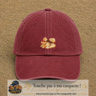 Casquette Rouge délavé - Bordeaux délavé 100% coton avec motif Pâtisseries gourmandes 5 cm - image principale