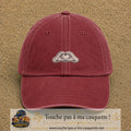 Casquette Rouge délavé - Bordeaux délavé motif Mains formant un cœur 3 cm - vue principale