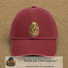 Casquette baseball Rouge délavé - Bordeaux délavé 100% coton avec motif Capricorne astrologique 7 cm - image principale