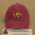Casquette baseball Rouge délavé - Bordeaux délavé 100% coton avec visuel Éclair ailé sport 7 cm - image produit principale