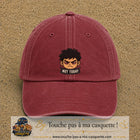 Casquette Rouge délavé - Bordeaux délavé 100% coton avec motif Not Today manga 7 cm - image principale