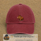 Casquette Rouge délavé - Bordeaux délavé 100% coton avec motif Mammouth cartoon 5 cm - image principale