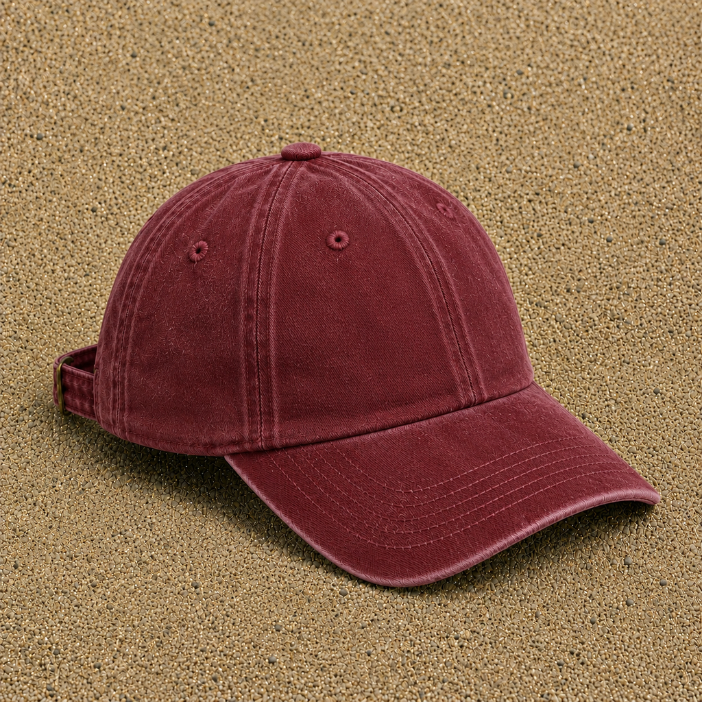 Vue complémentaire casquette Rouge délavé - Bordeaux délavé - motif Chevalier mosaïque