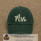 Image principale produit113grosVF - casquette Vert foncé délavé avec visuel Mrs blanc 7 cm