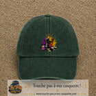 Image principale casquette Vert foncé délavé avec motif Échecs couronnés 7 cm