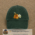 Image principale casquette Vert foncé délavé avec motif Abeille et miel 7 cm