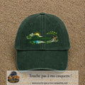 Casquette Vert foncé délavé avec motif Prénom Damien nature et cerf en 7 cm – vue principale