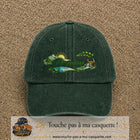 Casquette Vert foncé délavé avec motif Prénom Damien nature et cerf en 7 cm – vue principale