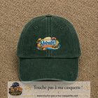 Casquette Vert foncé délavé avec motif Bonne retraite au bord de la mer en 5 cm – vue principale