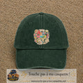 Casquette Vert foncé délavé avec motif Merci les Mariés en 7 cm – vue principale