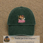 Casquette Vert foncé délavé avec motif Vive les Fiancés en 7 cm – vue principale