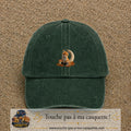 Image principale casquette Vert foncé délavé avec motif Renard de lune 5 cm