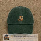Image principale casquette Vert foncé délavé avec motif Renard de lune 5 cm