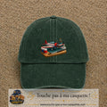 Casquette Vert foncé délavé motif Avion de modélisme logo 7 cm