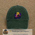Casquette Vert foncé délavé motif Manoir hanté logo 7 cm