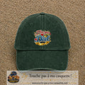 Casquette Vert foncé délavé avec motif I Love You My Dad couronné en 7 cm – vue principale