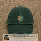 Casquette Vert foncé délavé avec motif Merci coach multisport en 5 cm – vue principale