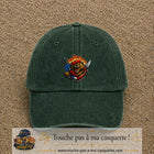 Casquette Vert foncé délavé motif Ours guerrier logo 7 cm