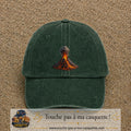 Image principale casquette Vert foncé délavé avec motif Volcan en éruption 7 cm