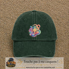 Image principale casquette Vert foncé délavé avec motif Boussole cosmique 7 cm