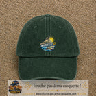 Casquette Vert foncé délavé motif Marseille 13 logo 7 cm