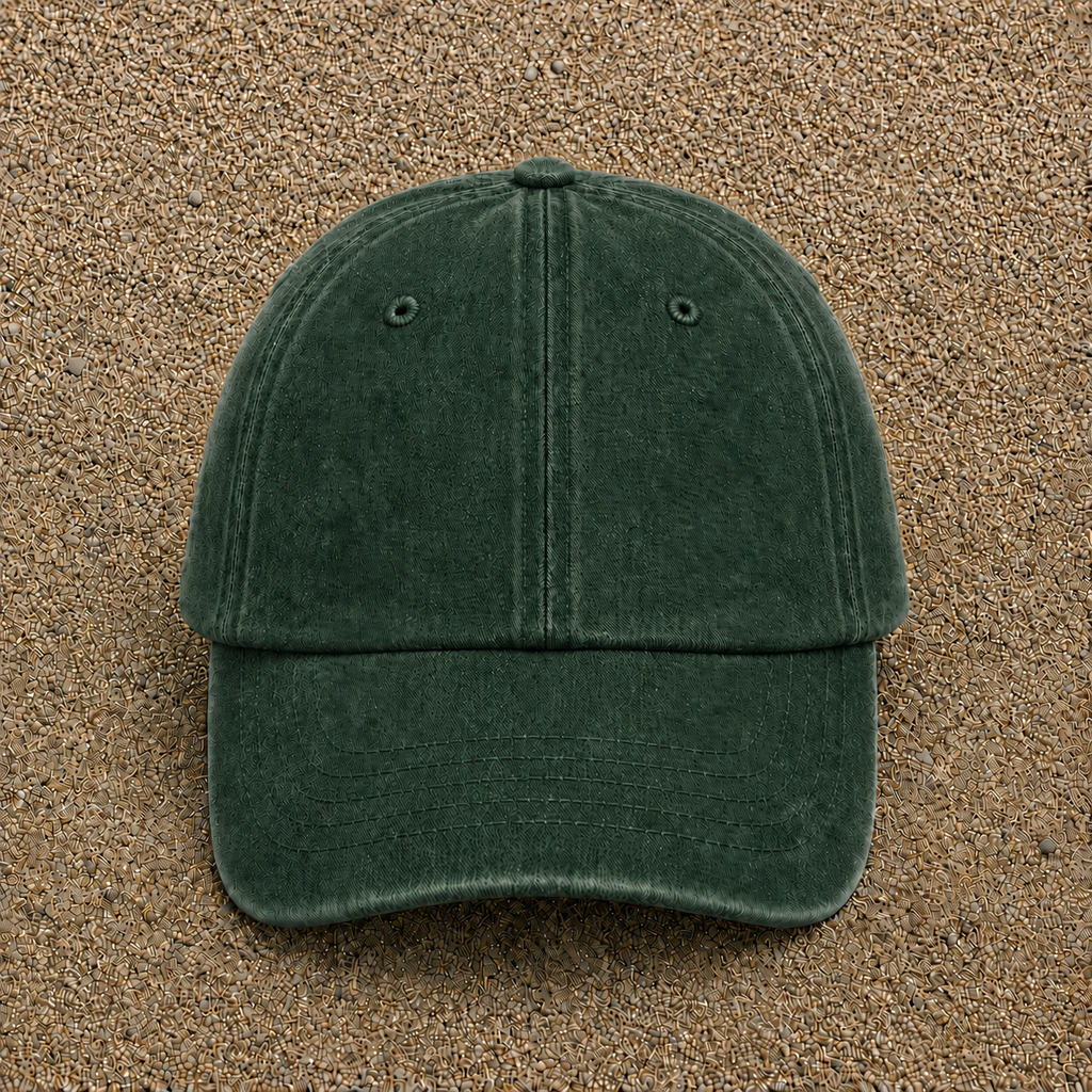 Casquette baseball Vert foncé délavé en coton avec motif Licorne et dragon sur un nuage 5 cm – vue couleur 2