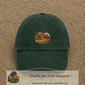 Casquette Vert foncé délavé avec motif Je t’aime mon Papa et ses passions en 5 cm – vue principale