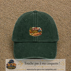 Casquette Vert foncé délavé avec motif Je t’aime mon Papa et ses passions en 5 cm – vue principale