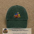 Image principale casquette Vert foncé délavé avec motif Récif aux poissons 7 cm