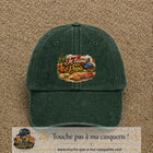 Casquette Vert foncé délavé avec motif Je t’aime mon Papa et ses passions en 7 cm – vue principale