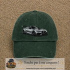 Casquette Vert foncé délavé avec motif Voiture sportive en 7 cm – vue principale